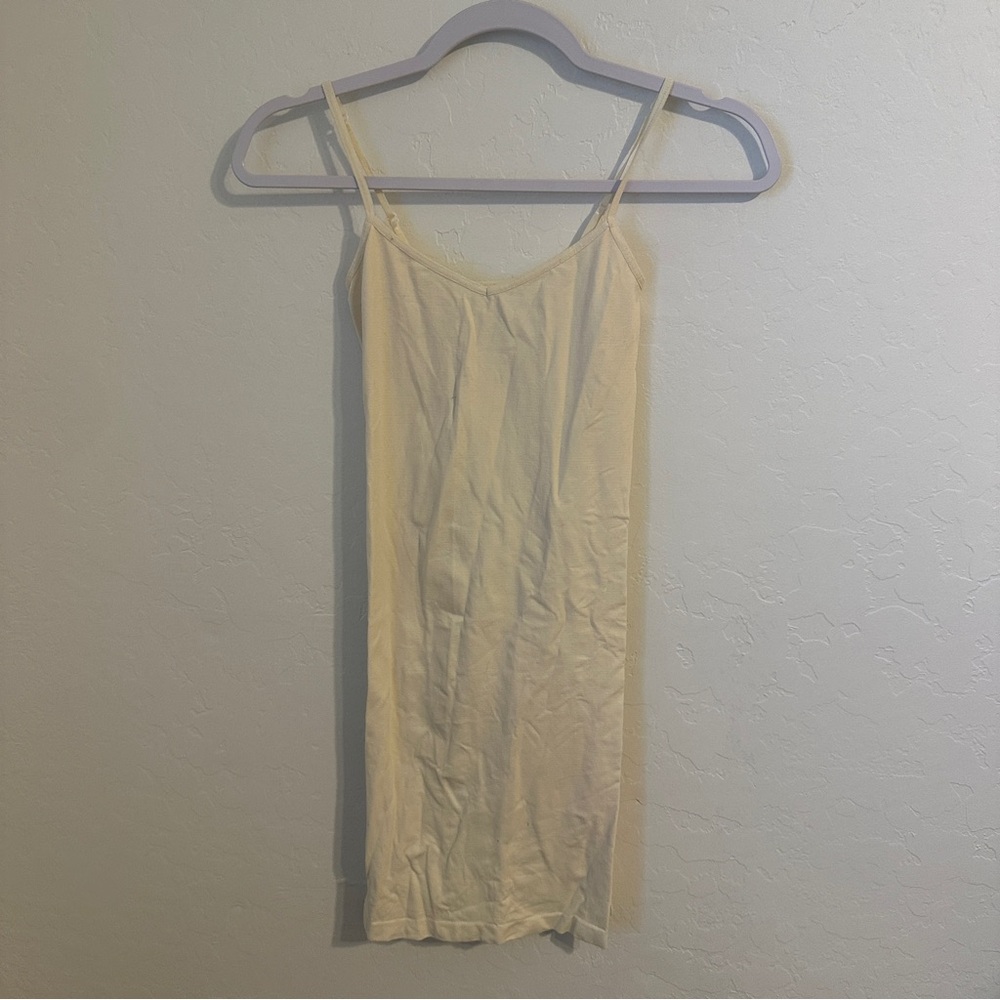 Free People Cream Slip Dress with Spaghetti Straps